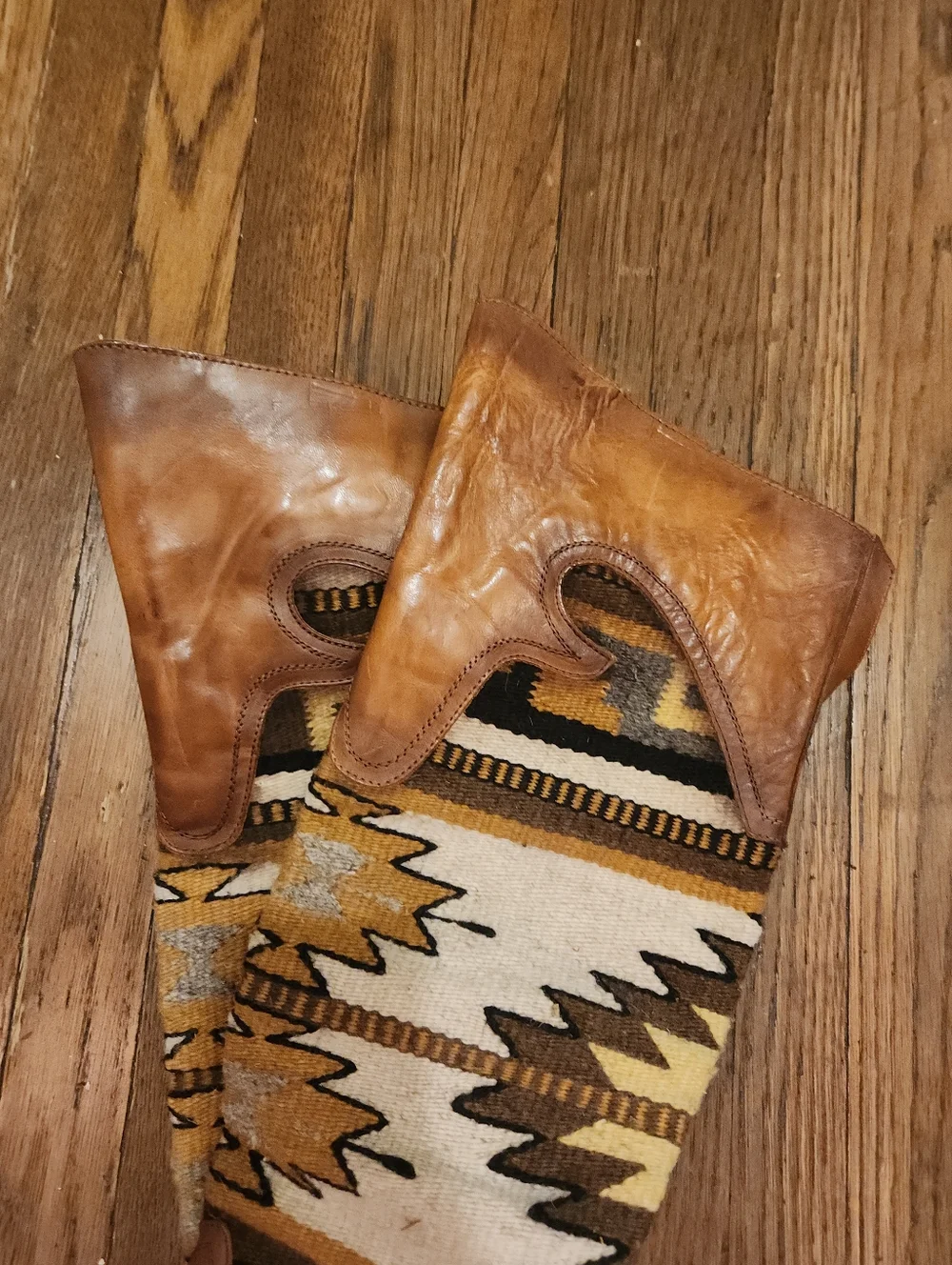 Freebird By Steven Over the Knee Blanket Sun Boots Cognac Boho Festival